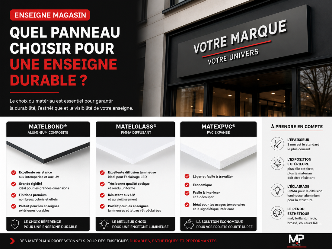 Enseigne magasin : quel panneau choisir pour une enseigne durable ?
