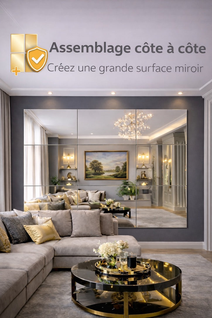 Plaque Décorative Aluminium Effet Miroir Or – 60 × 40 cm – 3 mm – Incassable – Décoration Murale Intérieure