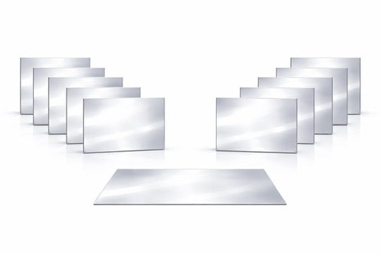 Pack de 14 Plaques Décoratives Aluminium Effet Miroir Argent – 60 × 40 cm – 3 mm – Incassable – Décoration Murale Intérieure