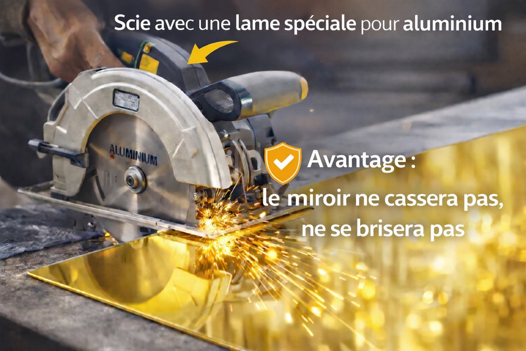 Plaque Décorative Aluminium Effet Miroir Or – 60 × 40 cm – 3 mm – Incassable – Décoration Murale Intérieure