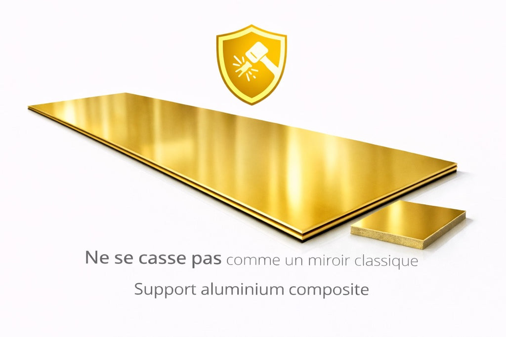 MATEL B30 - 1.25 M X 3.05 M X 3 MM (3,81 m2/ feuille)- POLI MIROIR LAITON (doré)
