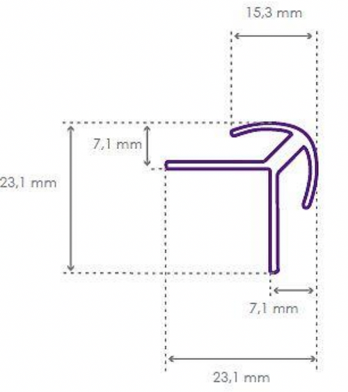 (achat stock) Profilé Mini Angle MATELBOND Brut - 3m - Forme L
