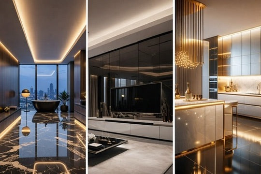 Plaque Décorative Aluminium Effet Miroir Or – 60 × 40 cm – 3 mm – Incassable – Décoration Murale Intérieure