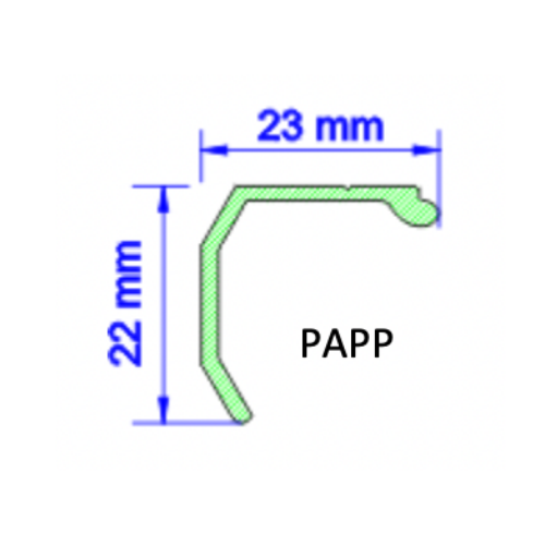 Pareclose Pointe Diamant Brut l. 22mm - L. 6,15m