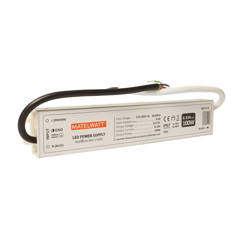 (consi) Alimentation MatelWatt 12V Série 3 réduite 100W 218x40x22mm