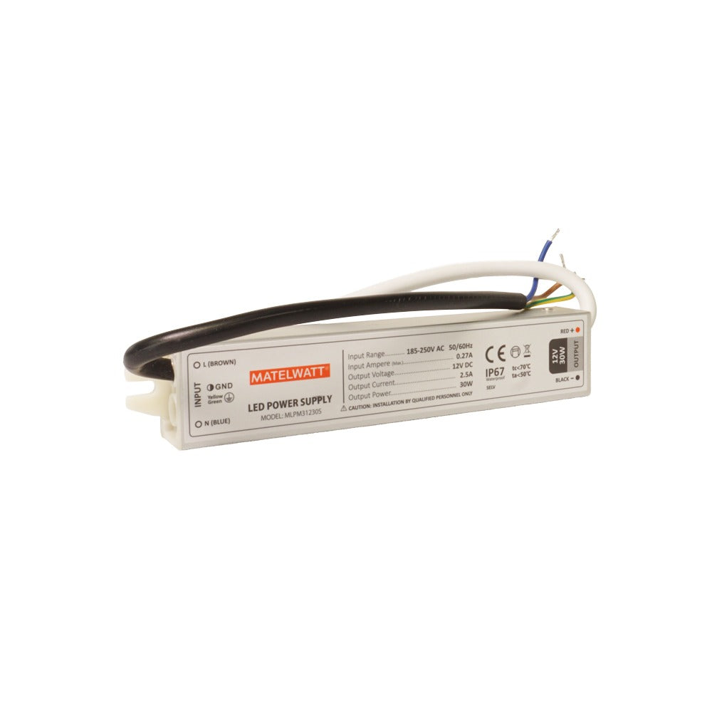 (consi) Alimentation MatelWatt 12V Série 3 réduite 30W 162x29x21mm