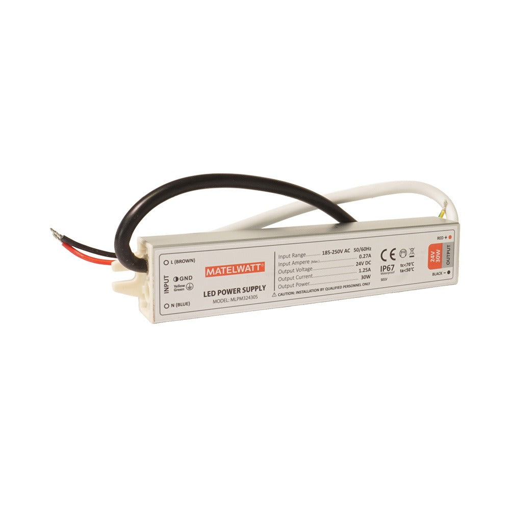 Alimentation MatelWatt 24V Série 3 réduite 30W 162x29x21mm