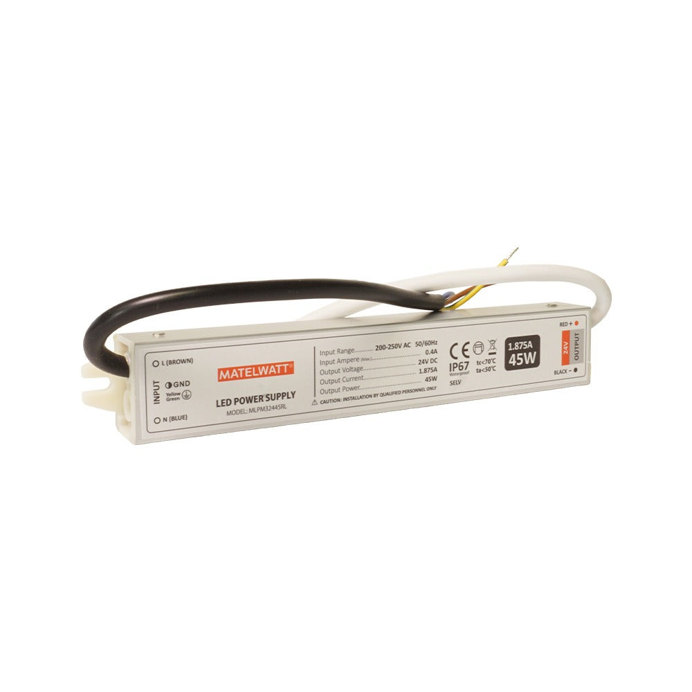 Alimentation MatelWatt 24V Série 3 réduite 45W 190x30x21mm