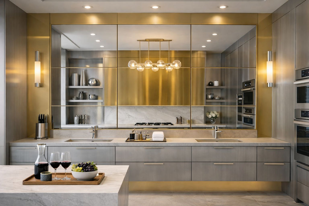 Plaque Décorative Aluminium Effet Miroir Or – 60 × 40 cm – 3 mm – Incassable – Décoration Murale Intérieure