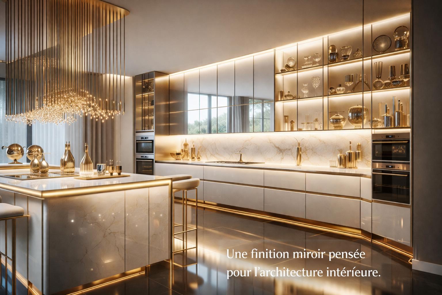 Plaque Décorative Aluminium Effet Miroir Or – 60 × 40 cm – 3 mm – Incassable – Décoration Murale Intérieure